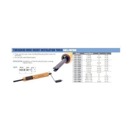 M6 X 1.00 Wire Threading Insert Installation Tool